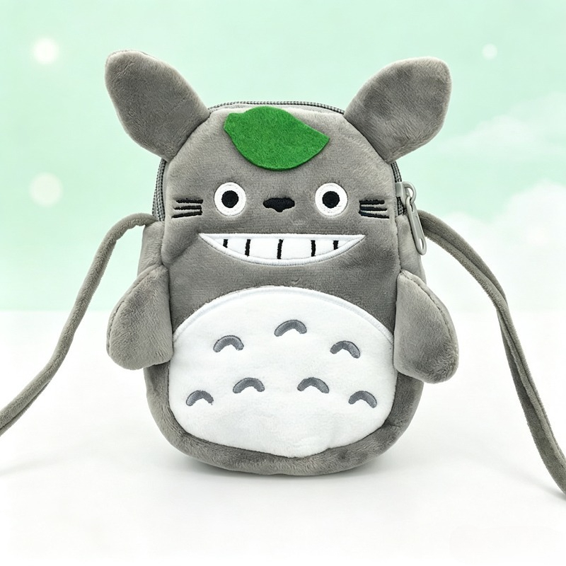 Embroidery Wallet - เพื่อนบ้านของฉัน โทโทโร่กระเป๋าใส่เหรียญขนาดเล็กปักลายน่ารัก กระเป๋าใส่เหรียญขนาดเล็กพกพาสะดวก เหมาะสำหรับการจัดเก็บของนักเรียนในชีวิตประจำวัน