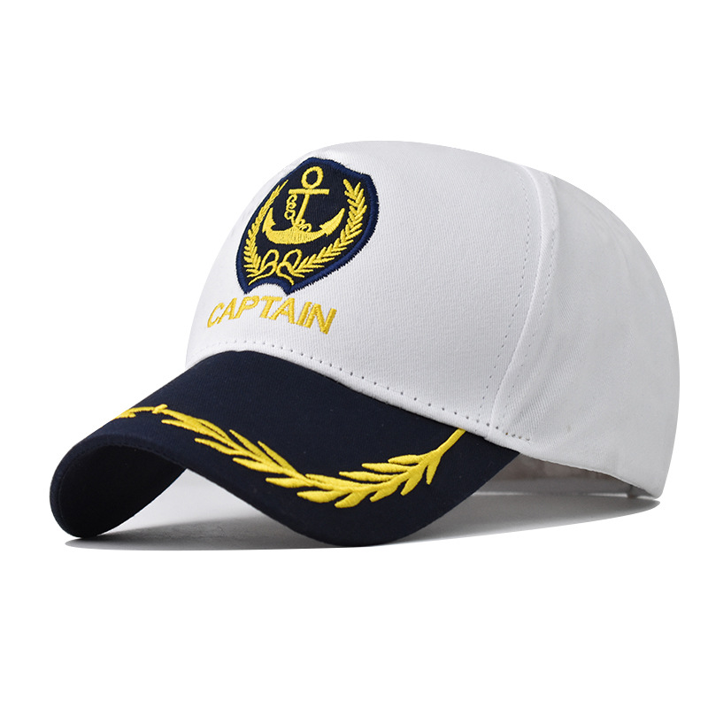 Embroidery Hat Machine - คอสเพลย์กัปตันเบสบอลหมวกหมวก Peaked ผู้ชายและผู้หญิงปักหมวกยุโรปและอเมริกาทหารหมวกฤดูร้อน