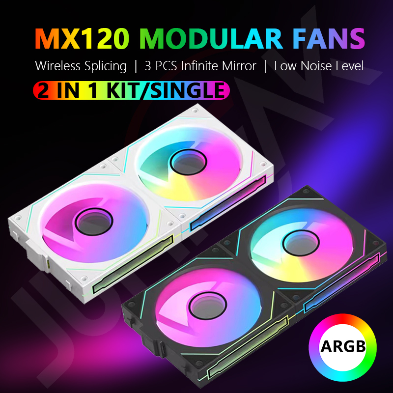 Embroidery Effect - Jumpeak MX120 240mm โมดูลไร้สายประกบพีซีแบบ120mm เคสพัดลมทำความเย็น Arc