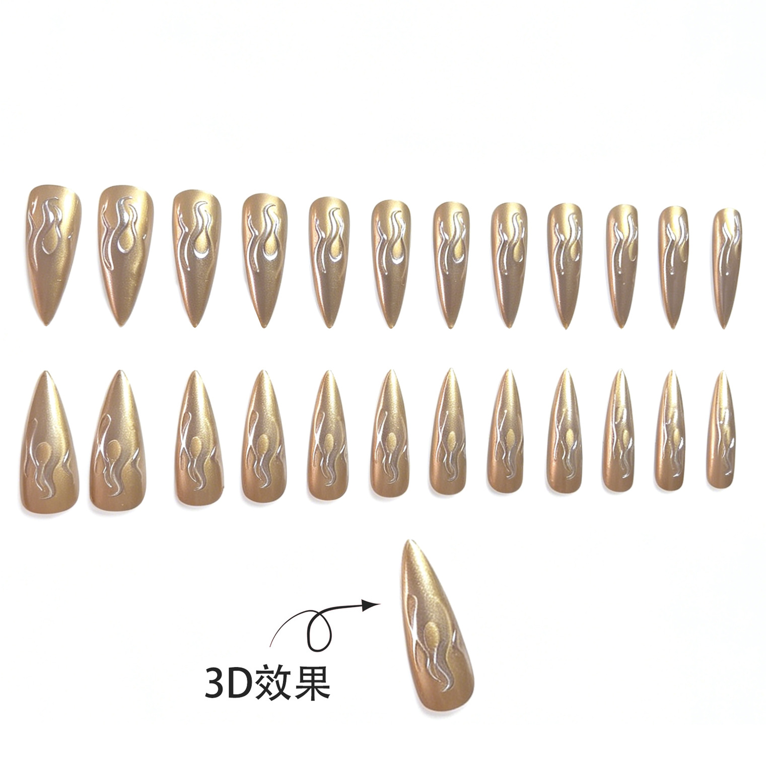 เล็บปลอมแบบกดติด 24 ชิ้น ลายเป - Embroidery Effect บทวิจารณ์และราคา
