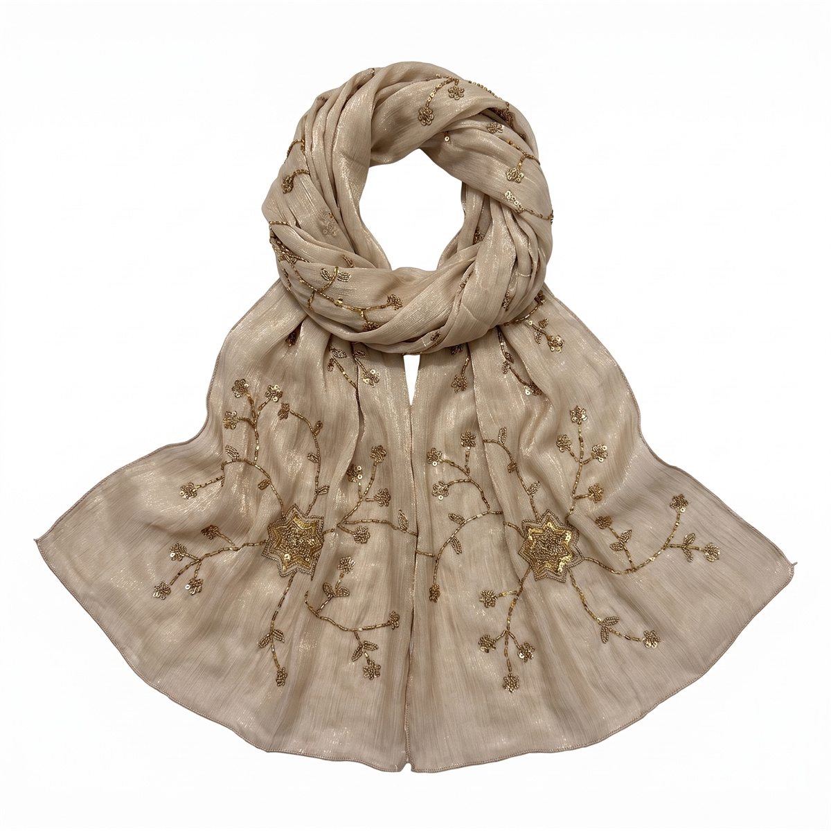 ผ้าคลุมศีรษะฮิญาบลายยับพร้อมปั - Embroidery Wedding บทวิจารณ์และราคา