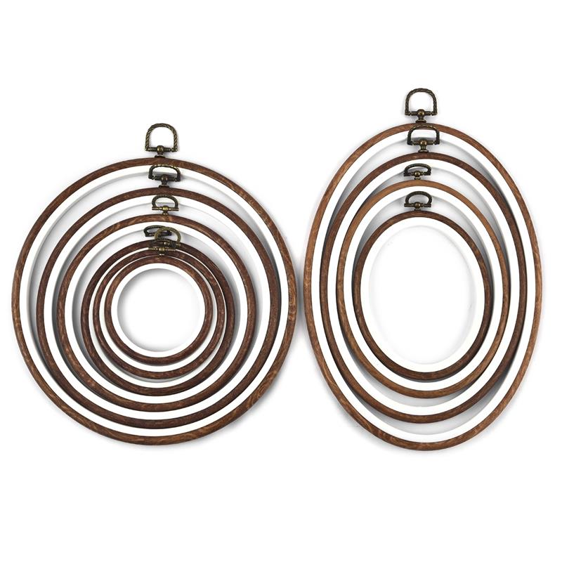 ชุดวงแหวนปักผ้าไม้รูปวงรี วงกล - Embroidery Hoop Plastic บทวิจารณ์และราคา