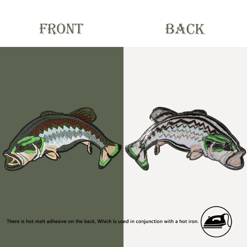 1PC Bass ปัก Patch คนรักตกปลาช - Embroidery Hat Machine บทวิจารณ์และราคา