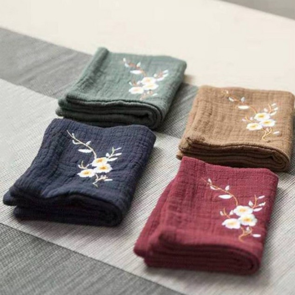 ปฏิบัติผ้าฝ้ายชาน้ําหนักเบาเย็ - Embroidery Towel บทวิจารณ์และราคา