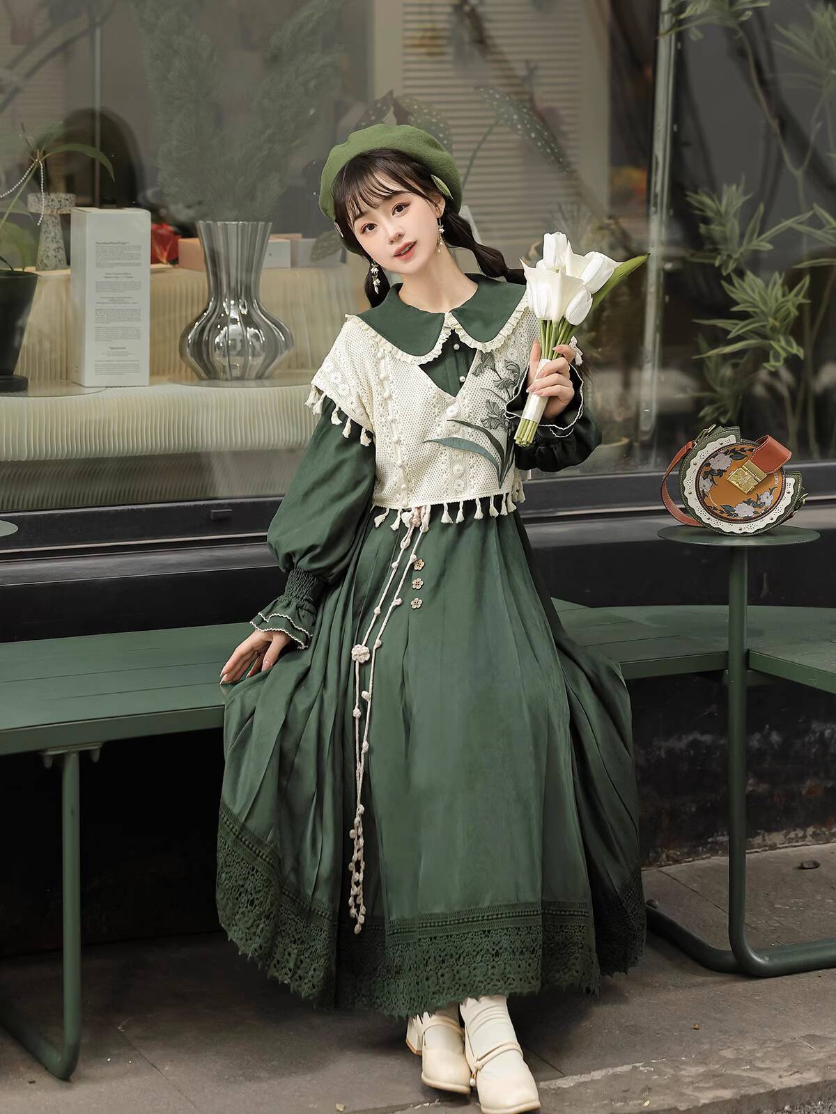 ชุดเดรสสไตล์จีนวินเทจสีเขียวแบ - Embroidery Style บทวิจารณ์และราคา