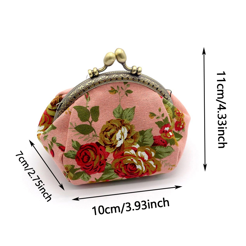 กระเป๋าใส่เหรียญผ้าแคนวาสลายดอ - Embroidery Wallet บทวิจารณ์และราคา