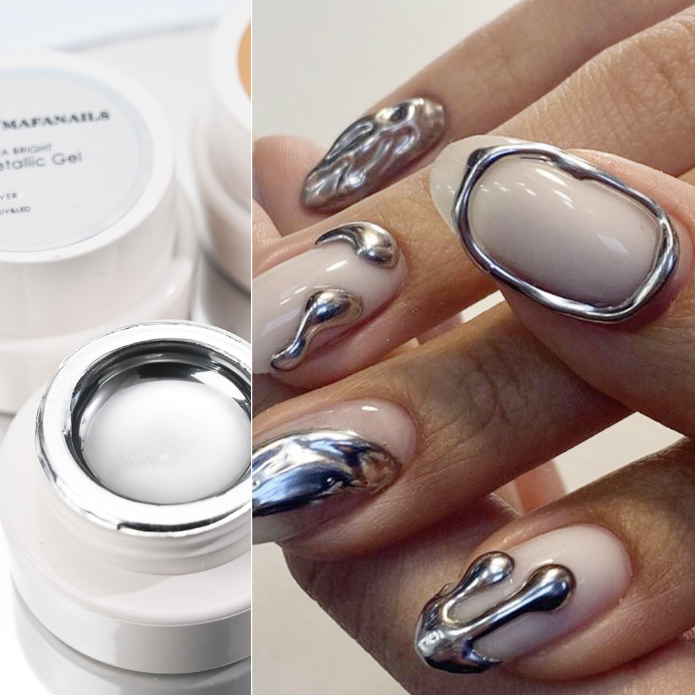 เจลทาเล็บสีเงินทองเมทัลลิก 5 ม - Embroidery Effect บทวิจารณ์และราคา