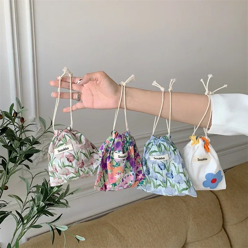 ดอกไม้ญี่ปุ่น Drawstring กระเป - Embroidery Wallet บทวิจารณ์และราคา
