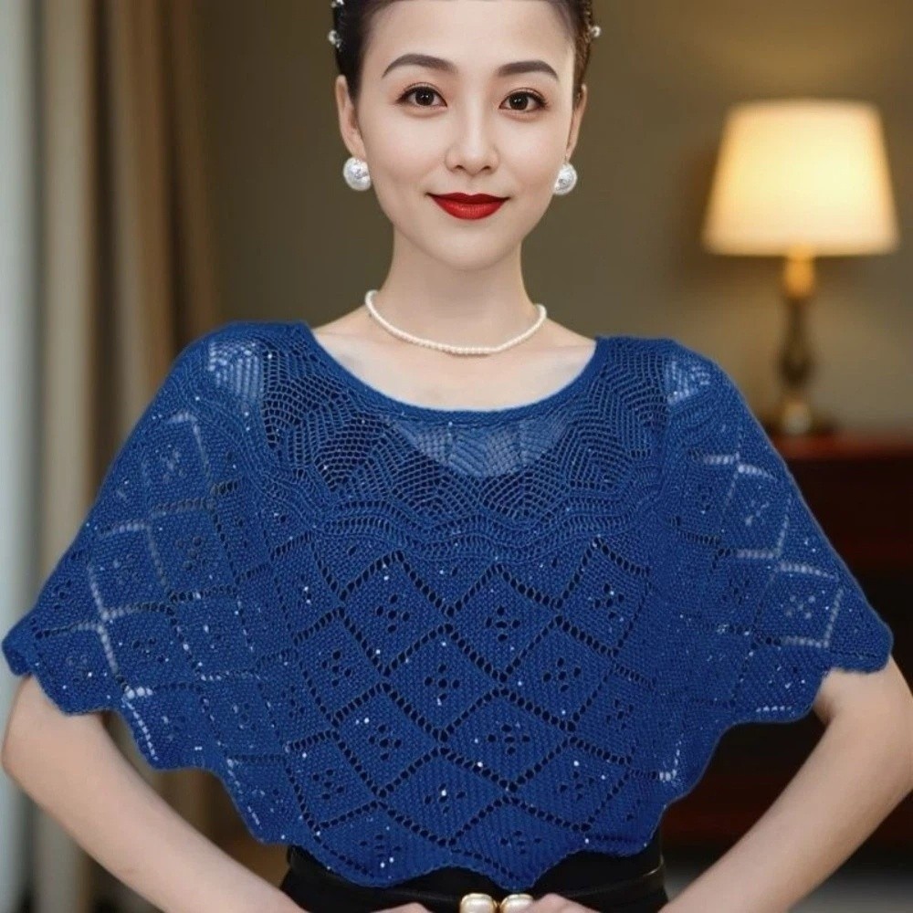 เสื้อคลุมถักโครเชต์แบบสวม คอถอ - Embroidery Simple บทวิจารณ์และราคา