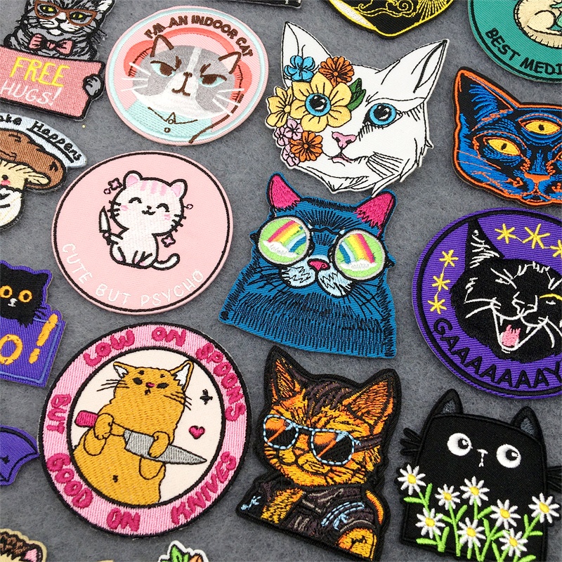 ใบหน้าแมวแพทช์ปักการ์ตูนสัตว์  - Embroidery Converse บทวิจารณ์และราคา