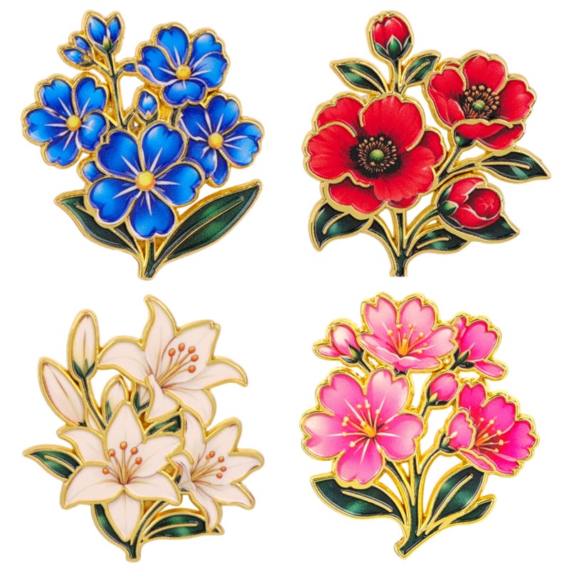 เข็มกลัดเคลือบสีสันสดใสลายดอกไ - Embroidery Textile บทวิจารณ์และราคา