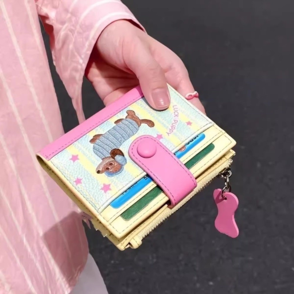 กระเป๋าสตางค์แบบสั้นปักลายสุนั - Embroidery Wallet บทวิจารณ์และราคา