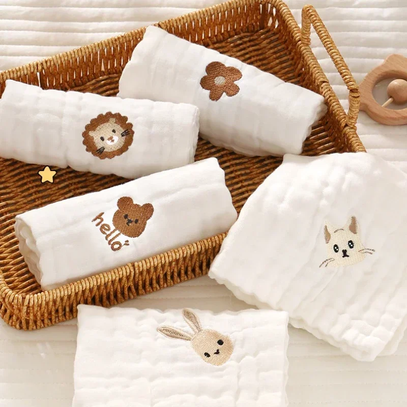 2/3/5pcs ผ้าเช็ดตัวเด็กเด็กวัย - Embroidery Towel บทวิจารณ์และราคา