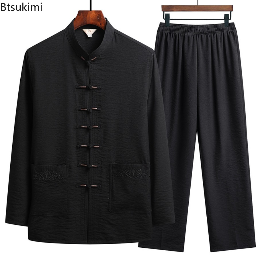 ชุดสไตล์จีนสำหรับผู้ชาย ฤดูใบไ - Embroidery Style บทวิจารณ์และราคา